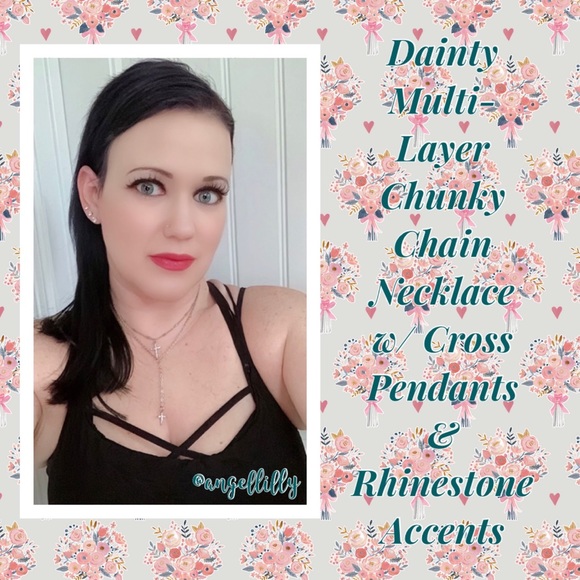 👼LAST 1 Multi-Layer Chunky Chain w/ Rhinestone ✝️ - Picture 3 of 3